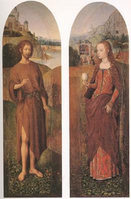 Hans Memling John the Baptist and st mary magdalen wings of a triptych (mk05) Spain oil painting art